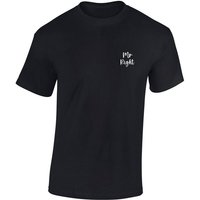 Baddery Print-Shirt Herren T-Shirt : Mr. Right - Funshirts für Männer aus Baumwolle, hochwertiger Siebdruck von Baddery