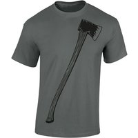 Baddery Print-Shirt Holzfäller Shirt : Axt - Jäger T-Shirt Männer - Jäger Kleidung, hochwertiger Siebdruck, aus Baumwolle von Baddery