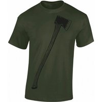 Baddery Print-Shirt Holzfäller Shirt : Axt - Jäger T-Shirt Männer - Jäger Kleidung, hochwertiger Siebdruck, aus Baumwolle von Baddery