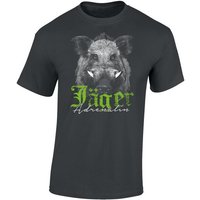 Baddery Print-Shirt Jäger T-Shirt - Jäger Adrenalin - Geschenk für Jäger - Jagd Tshirt, hochwertiger Siebdruck, auch Übergrößen, aus Baumwolle von Baddery