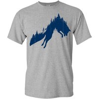 Baddery Print-Shirt Jäger T-Shirt - Waldfuchs - Geschenk für Jäger - Jagd Tshirt, hochwertiger Siebdruck, auch Übergrößen, aus Baumwolle von Baddery