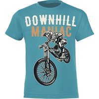 Baddery Print-Shirt Kinder Fahrrad T-Shirt : Downhill Maniac - Sport Jungen Tshirt, hochwertiger Siebdruck, aus Baumwolle von Baddery