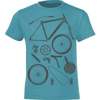 Baddery Print-Shirt Kinder T-Shirt: Bike Parts - Fahrrad Geschenk Jungen & Mädchen, hochwertiger Siebdruck, aus Baumwolle von Baddery