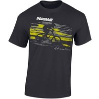 Baddery Print-Shirt Kinder T-Shirt: Downhill Adrenaline - Fahrrad Geschenk Jungen Mädchen, hochwertiger Siebdruck, aus Baumwolle von Baddery