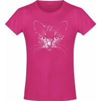 Baddery Print-Shirt Mädchen T-Shirt: Katze - Kätzchen - Baby Kitty Cat Niedlich, hochwertiger Siebdruck, aus Baumwolle von Baddery