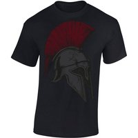 Baddery Print-Shirt Sparta T-Shirt : Spartan Helmet - Gym Sport Fitness, hochwertiger Siebdruck, auch Übergrößen, aus Baumwolle von Baddery