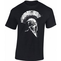 Baddery Print-Shirt Sparta T-Shirt : Spartaner - Gym Sport Fitness, hochwertiger Siebdruck, auch Übergrößen, aus Baumwolle von Baddery