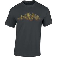 Baddery Print-Shirt Wander Shirt : Alpen - Kletter T-Shirt für Wanderfreunde - Bergsteiger, hochwertiger Siebdruck, auch Übergrößen, aus Baumwolle von Baddery