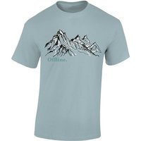 Baddery Print-Shirt Wander Tshirt : Offline - Kletter T-Shirt für Wanderfreunde, hochwertiger Siebdruck, aus Baumwolle von Baddery
