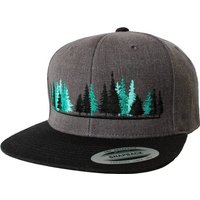 Baddery Snapback Cap Flexfit Outdoor Cap Woodlands für Wandern und Klettern, Stick, One Size Einheitsgröße, Snapback-Verschluss von Baddery