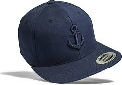 Cap Herren Flexfit Snapback : Anker - Basecap Herren & Damen Baseball Cap Männer Schwarz Kapitänsmütze (Navy) von Baddery