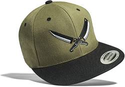 Cap Herren Flexfit Snapback : Butcher -Metzger Basecap Herren & Damen Baseball Cap Männer Kochmütze (Schwarz-Grün) von Baddery