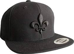 Cap Herren Flexfit Snapback : Fleur de Lis - Basecap Herren & Damen Baseball Cap Männer Schwarz (Schwarz - One Size) von Baddery