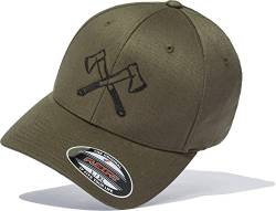 Cap Herren Flexfit: Äxte - Outdoor Basecap Herren Retro Cap Männer - Jäger Mütze Axt (S-M) von Baddery