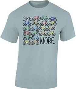 Fahrrad T-Shirt Herren : Bike More - Sport Tshirts Herren - Rennrad Zubehör (Ice Blue L) von Baddery