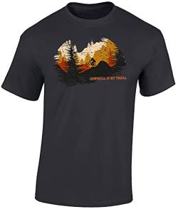 Fahrrad T-Shirt Herren : Downhill is My Thrill - Sport Tshirts Herren - Moutainbike Shirt (Mouse Grey L) von Baddery