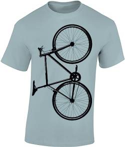 Fahrrad T-Shirt Herren : Fixie Bike - Sport Tshirts Herren - Fixie Fahrrad (Ice Blue XXL) von Baddery