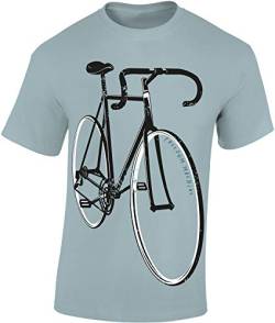 Fahrrad T-Shirt Herren : Freedom Machine - Sport Tshirts Herren - Rennrad Zubehör (Ice Blue L) von Baddery