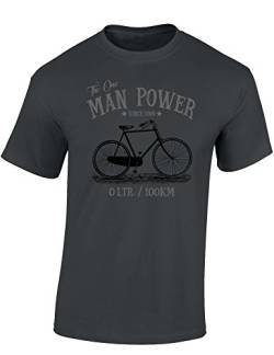 Fahrrad T-Shirt Herren : The One Man Power - Sport Tshirts Herren - ebike zubehör männer (Dark Grey S) von Baddery