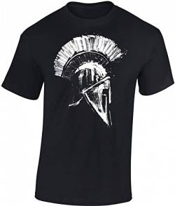 Gym Shirt Herren : Spartaner - Sparta T-Shirt - Spartan Shirt - Sport Fitness Tshirt Herren (Schwarz 6XL) von Baddery