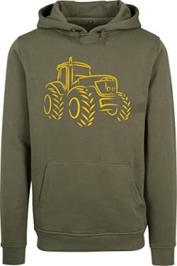 Hoodie Herren : Traktor - Geschenk für Traktorfahrer - Kapuzenpullover Trecker - Männer Pullover Arbeitskleidung Landwirt (Oliv L) von Baddery