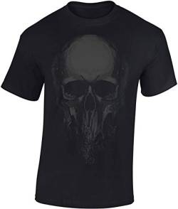 Horror T-Shirt Männer : Totenkopf Shirt Herren - Skull Tshirt - Halloween Death Biker (L) von Baddery