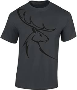 Jäger T-Shirt Kinder - Hirschbock - Geschenk für Jungjäger - Jagd Tshirt Jungen - Jungjäger Ausrüstung (164) von Baddery