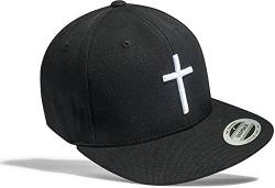 Jesus Cap Herren Flexfit Snapback : Kreuz - Basecap Herren & Damen Baseball Cap Männer Schwarz (Schwarz-Weiss) von Baddery