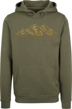 Kapuzenpullover für Herren : Alpen - Kletter Kleidung - Wander Pullover Outdoor Ausrüstung - Bergsteiger Hoodie (Oliv XXL) von Baddery