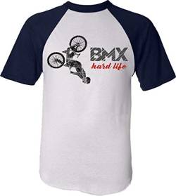 Kinder Fahrrad T-Shirt: BMX Hard Life - Geschenk-e Jungen & Mädchen - Radfahrer-in Mountain Bike MTB BMX Roller Rad Outdoor Junge Kind - Schule Sport Trikot Spielplatz Geburtstag (134/146) von Baddery