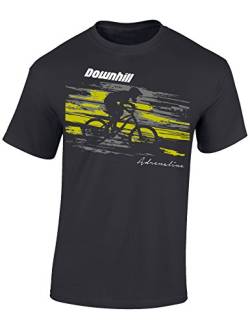 Kinder T-Shirt: Downhill Adrenaline - Fahrrad Geschenk-e Jungen & Mädchen - Radfahrer-in Mountain Bike MTB BMX Roller Rad Outdoor Junge Kind, Light Graphite, 164 von Baddery