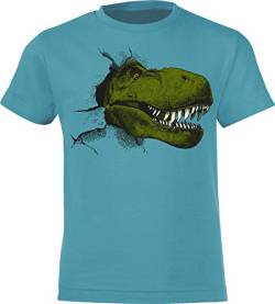 Kinder T-Shirt: T-Rex - Tyrannosaurus Dino Planet Dinosaurier - Shirt für Jungen Junge & Mädchen Geschenk-Idee zum Geburtstag für Kind Kinder Birthday Pyjama Sport - Ice Jurassic (122/128) von Baddery