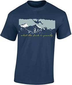 Kletter Tshirt : What is Gravity ? - T-Shirt Kletter Zubehör - Outdoor Ausrüstung - Bouldern Geschenk (Denim Blue L) von Baddery