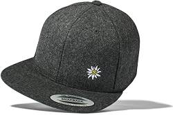 Outdoor Cap Herren Flexfit Snapback : Edelweiß - Basecap Herren & Damen - Kletter Ausrüstung Wander Zubehör (Wool - One Size) von Baddery