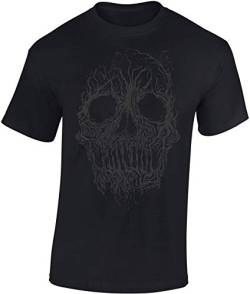 Totenkopf Shirt Herren - Tree Skull - Horror T-Shirt Männer - Skull Tshirt - Halloween Death Biker (6XL) von Baddery