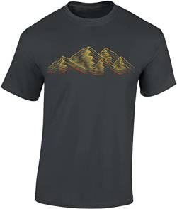 Wander Tshirt Herren : Alpen - Kletter T-Shirt Männer - Geschenk für Wanderfreunde - Bergsteiger Ausrüstung (Dark Grey L) von Baddery
