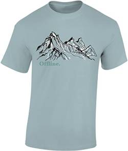 Wander Tshirt Herren : Offline - Kletter T-Shirt Männer - Geschenk für Wanderfreunde - Bergsteiger Ausrüstung (Ice Blue S) von Baddery