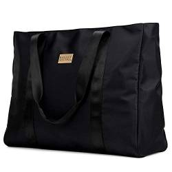 BADGLEY MISCHKA Nylon Travel Tote Weekender Bag - Lightweight Packable Travel Bag (Black) von Badgley Mischka