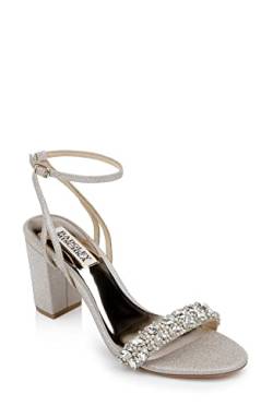 Badgley Mischka Women's Nadine Heeled Sandal, Champagne Textile, 5.5 von Badgley Mischka