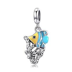 Charm-Anhänger Ozean Fisch Bead Charms 925 Sterling Silber Anhänger für Pandora Europäische Charme Armbänder Halsketten für Frauen Mädchen von Baebaby