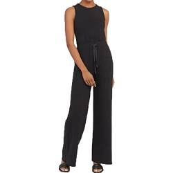 Baenxo Ärmelloser einfarbiger Overall Jumpsuit Damen Elegant Sommer Lässiger Damen-Overall mit Taschen Overall Hosenanzug Playsuit Romper von Baenxo