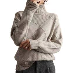 Baenxo Loose Turtleneck Sweater Cardigan Rollkragenpullover Warm Pulli Lässig Sweater Sweatshirt Strickpulli Langarm Pullover von Baenxo