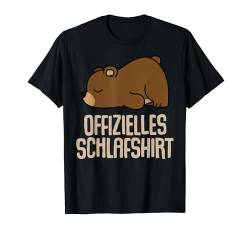 Offizielles Schlafshirt Pyjama Nachthemd Bär Bären Geschenk T-Shirt von Bär Bären Fun Geschenkidee Langschläfer Faulenzer