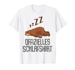 Offizielles Schlafshirt Pyjama Nachthemd Bär Bären Geschenk T-Shirt von Bär Bären Fun Geschenkidee Langschläfer Faulenzer