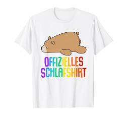 Offizielles Schlafshirt Pyjama Nachthemd Bär Bären Geschenk T-Shirt von Bär Bären Fun Geschenkidee Langschläfer Faulenzer