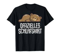 Offizielles Schlafshirt Pyjama Nachthemd Bär Bären Geschenk T-Shirt von Bär Bären Fun Geschenkidee Langschläfer Faulenzer