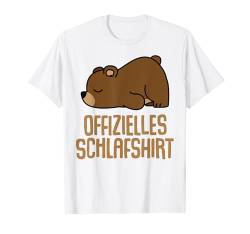 Offizielles Schlafshirt Pyjama Nachthemd Bär Bären Geschenk T-Shirt von Bär Bären Fun Geschenkidee Langschläfer Faulenzer