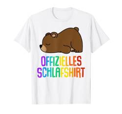 Offizielles Schlafshirt Pyjama Nachthemd Bär Bären Geschenk T-Shirt von Bär Bären Fun Geschenkidee Langschläfer Faulenzer