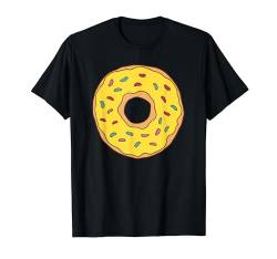 Donut mit gelben Zuckerguss Motiv für Herren Damen Kinder T-Shirt von Bären Pandas, Waschbär Geschenke, lustige Sprüche