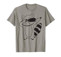 Tanzender Waschbär Silhouette Motiv für Herren Damen Kinder T-Shirt von Bären Pandas, Waschbär Geschenke, lustige Sprüche